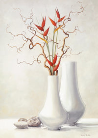 PGM VDV 84 Karin Van der Valk Willow Twigs with Red Flowers Affiche Art 30x40cm | Yourdecoration.fr