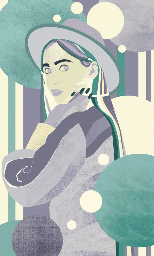 Papier Paint Woman Hat Color 150x250cm Komar FLX3 062 | Yourdecoration.fr
