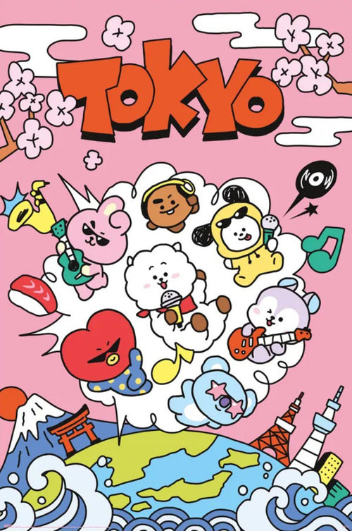 Poster Bt21 World Voyage 61x91 5cm GPE6037 | Yourdecoration.fr