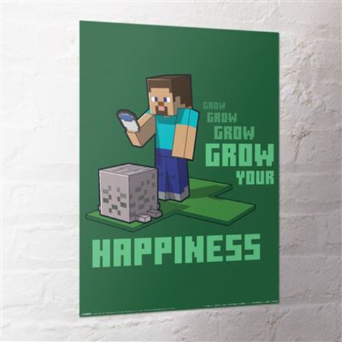 Poster Minecraft Grow Your Happinenss 40x50cm MPP2402265 2 | Yourdecoration.fr