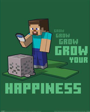 Poster Minecraft Grow Your Happinenss 40x50cm MPP2402265 | Yourdecoration.fr