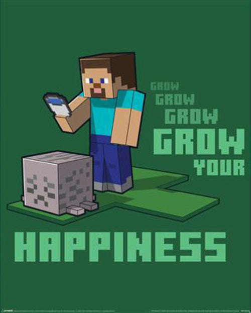 Poster Minecraft Grow Your Happinenss 40x50cm MPP2402265 | Yourdecoration.fr