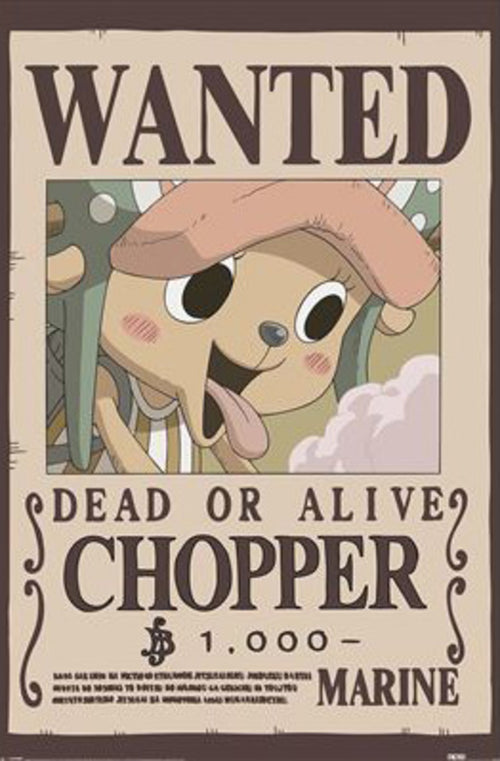 Poster One Piece Wanted Chopper 61x91 5cm PP2510041 | Yourdecoration.fr