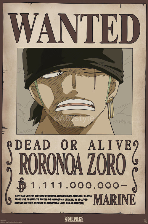 Affiche Poster One Piece Wanted Zoro Wano 61x91 5cm Abystyle GBYDCO619 | Yourdecoration.fr