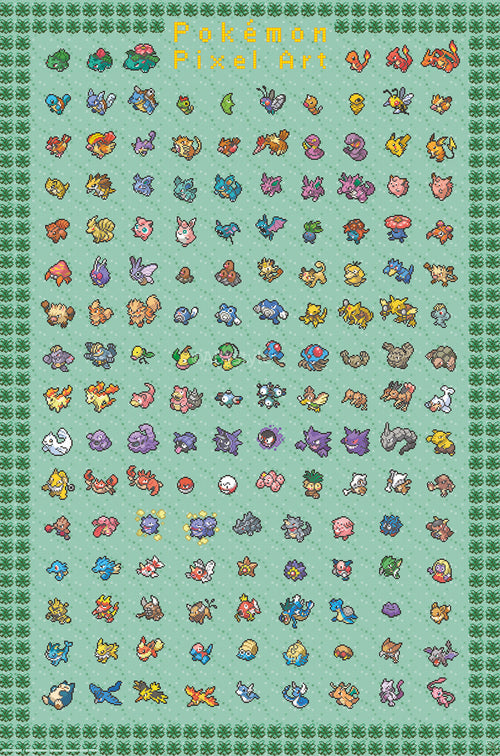 Poster Pokemon Pixel Art 61x91 5cm GBYDCOA042 | Yourdecoration.fr