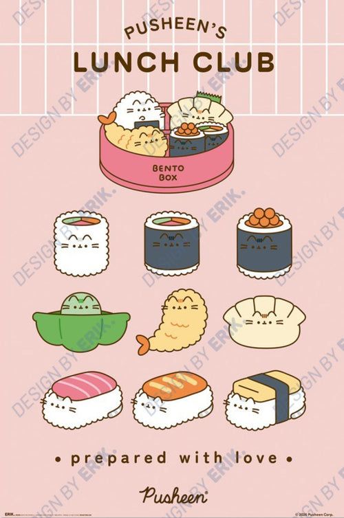Poster Pusheen Sushi Roll 61x91 5cm GPE6105 | Yourdecoration.fr
