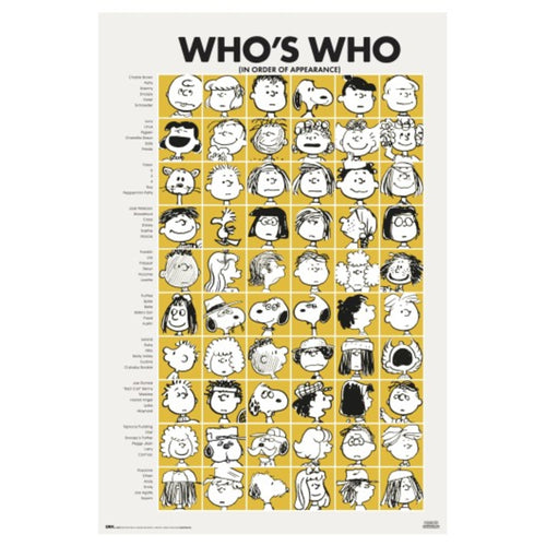 Poster Snoopy Who Is Who 61x91 5cm GPE5971 | Yourdecoration.fr