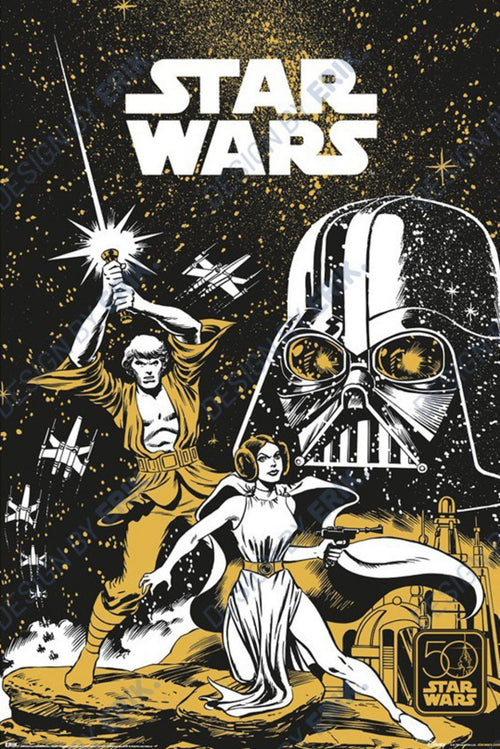 Poster Star Wars 50Th Anniversary 61x91 5cm GPE6088 | Yourdecoration.fr