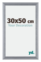 Tucson Aluminium Cadre Photo 30x50cm Argent Brossé De Face Mesure | Yourdecoration.fr