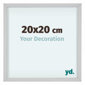 Virginia Aluminium Cadre Photo 20x20cm Blanc De Face Mesure | Yourdecoration.fr