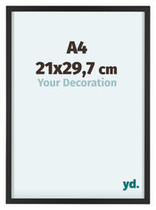 Virginia Aluminium Cadre Photo 21x29 7cm A4 Noir De Face Mesure | Yourdecoration.fr