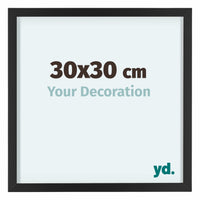 Virginia Aluminium Cadre Photo 30x30cm Noir De Face Mesure | Yourdecoration.fr