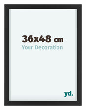Virginia Aluminium Cadre Photo 36x48cm Noir De Face Mesure | Yourdecoration.fr