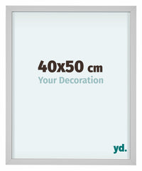 Virginia Aluminium Cadre Photo 40x50cm Blanc De Face Mesure | Yourdecoration.fr