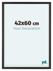 Virginia Aluminium Cadre Photo 42x60cm Noir De Face Mesure | Yourdecoration.fr