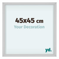 Virginia Aluminium Cadre Photo 45x45cm Blanc De Face Mesure | Yourdecoration.fr