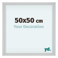 Virginia Aluminium Cadre Photo 50x50cm Blanc De Face Mesure | Yourdecoration.fr