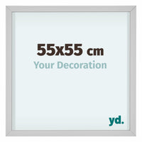 Virginia Aluminium Cadre Photo 55x55cm Blanc De Face Mesure | Yourdecoration.fr