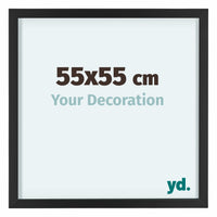 Virginia Aluminium Cadre Photo 55x55cm Noir De Face Mesure | Yourdecoration.fr