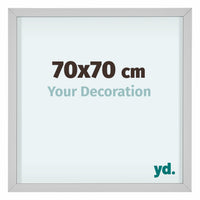 Virginia Aluminium Cadre Photo 70x70cm Blanc De Face Mesure | Yourdecoration.fr