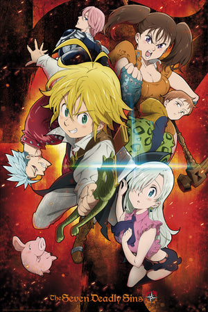 The Seven Deadly Sins Characters Affiche 61X91 5cm | Yourdecoration.fr