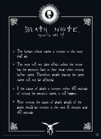 Death Note Rules Affiche 38X52cm | Yourdecoration.fr
