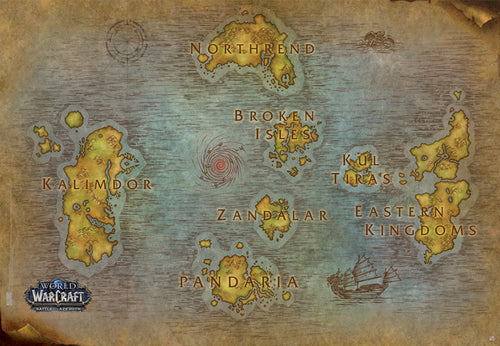 World Of Warcraft Map Affiche 91 5X61cm | Yourdecoration.fr