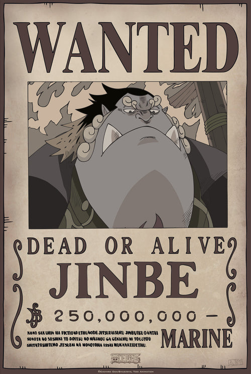 One Piece Wanted Jinbe Affiche 35X52cm | Yourdecoration.fr