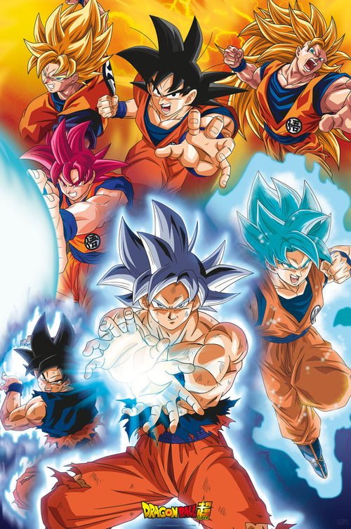Dragon Ball Super Gokus Transformations Affiche 61X91 5cm | Yourdecoration.fr