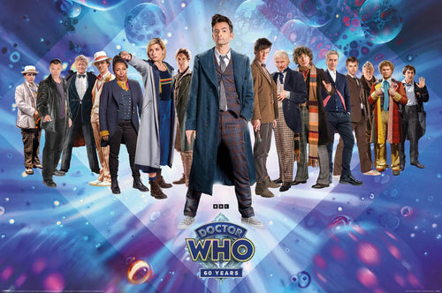 Poster Doctor Who 60th Anniversary A Timeless Tribute 91 5x61cm Pyramid PP35443 | Yourdecoration.fr