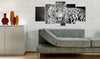 Artgeist Leopard Black and White Tableau sur toile 5 parties Ambiance | Yourdecoration.fr