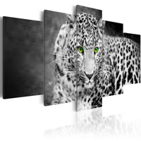 Artgeist Leopard Black and White Tableau sur toile 5 parties | Yourdecoration.fr