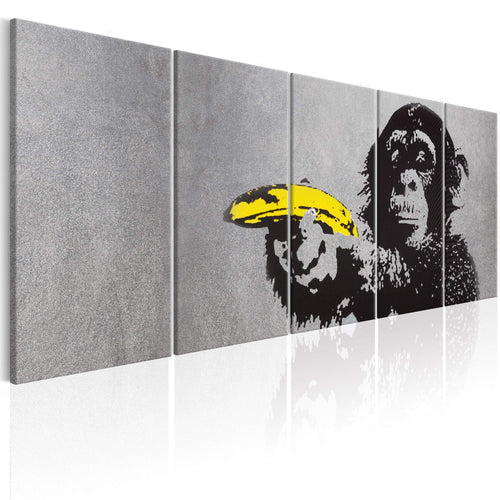 Artgeist Monkey and Banana Tableau sur toile 5 parties | Yourdecoration.fr