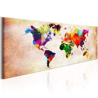 Artgeist World Map Colourful Ramble Tableau sur toile | Yourdecoration.fr