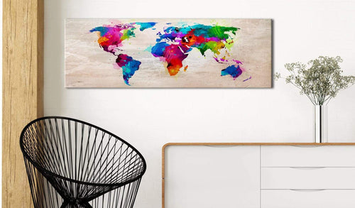 Artgeist World Map Finesse of Colours Tableau sur toile Ambiance | Yourdecoration.fr