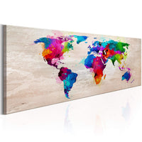 Artgeist World Map Finesse of Colours Tableau sur toile | Yourdecoration.fr