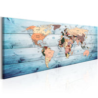 Artgeist World Maps Sapphire Travels Tableau sur toile | Yourdecoration.fr
