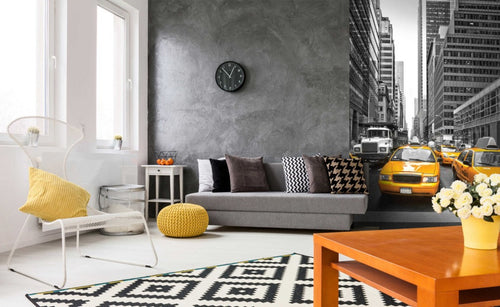 Dimex Yellow Taxi Papier Peint 150x250cm 2 bandes ambiance | Yourdecoration.fr