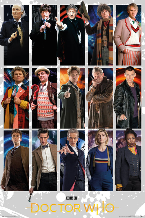 Gbeye Doctor Who Doctors Grid Affiche 61X91 5cm | Yourdecoration.fr