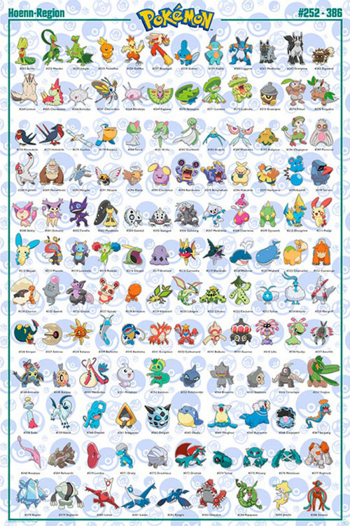Gbeye GBYDCO073 Pokemon Hoenn French Characters Affiche Poster 61x 91-5cm | Yourdecoration.fr