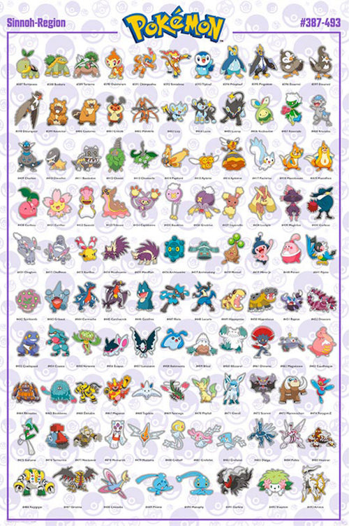 Gbeye GBYDCO078 Pokemon Sinnoh French Characters Affiche Poster 61x 91-5cm | Yourdecoration.fr