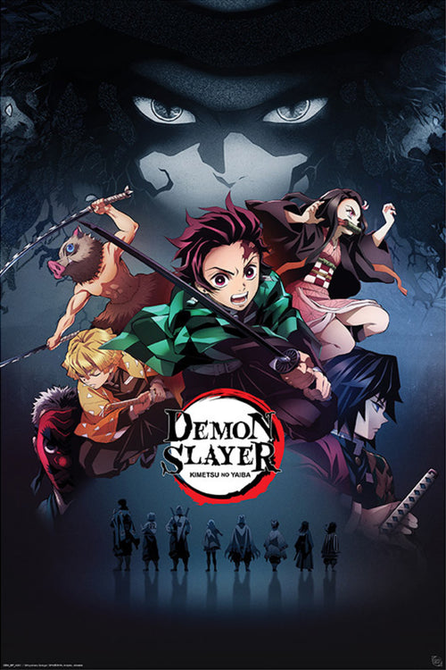 gbeye gbydco100 demon slayer group affiche poster 61x91 5cm | Yourdecoration.fr