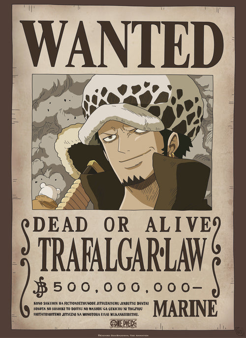 Gbeye Gbydco262 One Piece Wanted Law Affiche Poster 38x52cm | Yourdecoration.fr