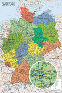 GBeye Germany Map Affiche 61x91,5cm | Yourdecoration.fr