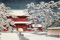 GBeye Kawase Zojo Temple in the Snow Affiche 91,5x61cm | Yourdecoration.fr