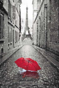 Grupo Erik GPE4860 Paris Umbrella Red Affiche 61X91,5cm | Yourdecoration.fr