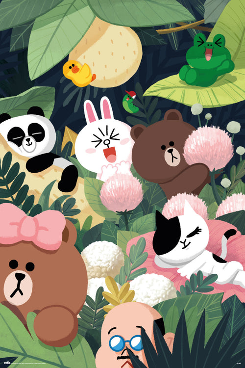 Grupo Erik GPE5348 Line Friends Jungle Affiche 61X91,5cm | Yourdecoration.fr