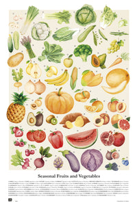 Grupo Erik GPE5349 Vegetales Y Frutas De Temporada Affiche 61X91,5cm | Yourdecoration.fr