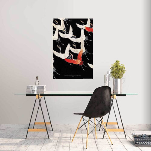 Grupo Erik Gpe5627 Affiche Art Furisode With A Myriad Of Flying Cranes Sfeer | Yourdecoration.fr