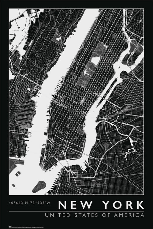 Grupo Erik Gpe5636 New York City Map Affiche Poster 61x91 5cm | Yourdecoration.fr